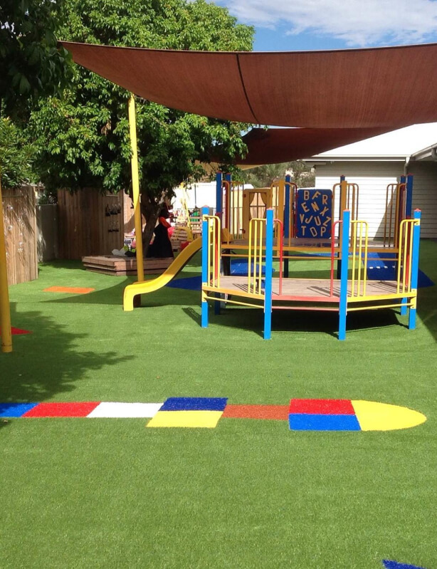 Fake Grass At School Playground